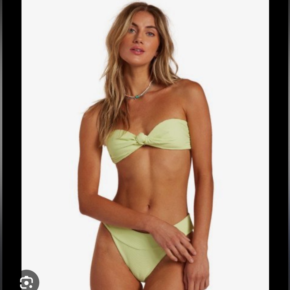 Lulu Bandeau Bikini Top and Coral Bottom Set